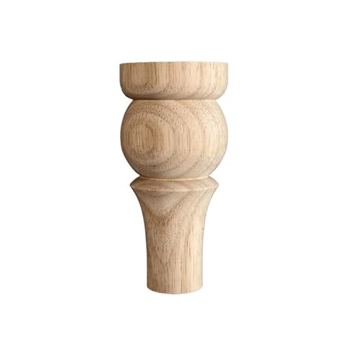 Möbelbeine aus Massivholz, runde Ersatzfüße für Tische, Stühle, Sofas, Schränke und Betten, 15 cm Höhe, 6,5 cm Durchmesser, starke Unterstützung für erhöhte Möbel, 4 Stück von Generisch