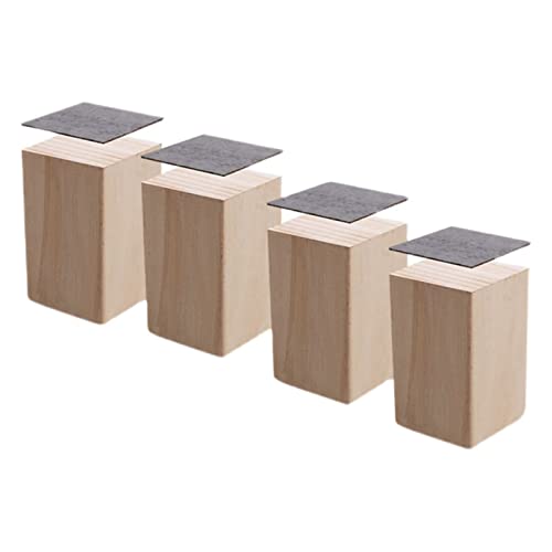 Möbelbeine aus Massivholz, selbstklebend, für Tische, Schreibtische, Betten, Sofas, Möbelhöhe (5 x 5 x 5 cm) und stilvolle Möbelblöcke, 4 Stück von Generisch
