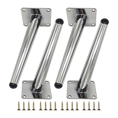 Möbelbeine aus Metall, silberfarben, 17 cm, geneigt, konisch, austauschbare Nachttischbeine für Couchtische, Sideboards und Sessel, 4 Stück Möbelbeine aus Metall, silberfarben, 17 cm, geneigt, konisch, austauschbare Nachttischbeine für Couchtische, Sideboards und Sessel, 4 Stück von Generisch