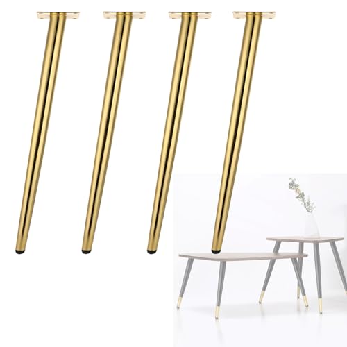 Möbelbeine aus Metall, verstellbar, robuster Stahl, 650 kg, goldfarben, ideal für Couchtische und Schränke, zylindrisches Design, 4 Stück Möbelbeine aus Metall, verstellbar, robuster Stahl, 650 kg, goldfarben, ideal für Couchtische und Schränke, zylindrisches Design, 4 Stück von Generisch