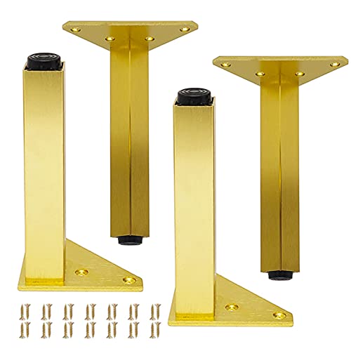 Möbelbeine aus Metall und Aluminium, 4er-Set, quadratische, austauschbare Beine, höhenverstellbare Möbelfüße, Sofafüße, rutschfeste DIY-Tischbeine für Heimschränke, für Fernsehtische, Bänke, Badezimm Möbelbeine aus Metall und Aluminium, 4er-Set, quadratische, austauschbare Beine, höhenverstellbare Möbelfüße, Sofafüße, rutschfeste DIY-Tischbeine für Heimschränke, für Fernsehtische, Bänke, Badezimm von Generisch