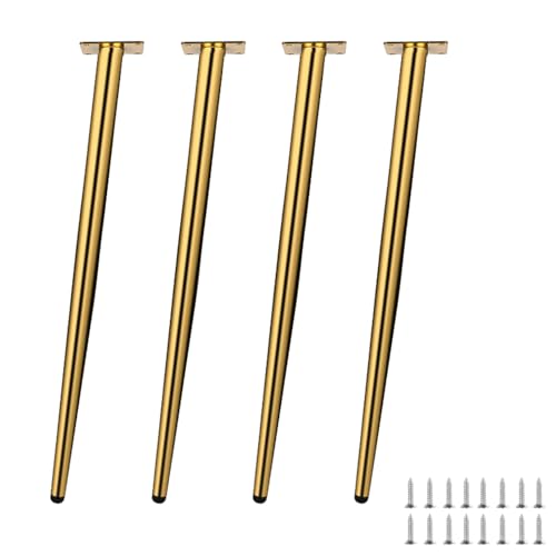 Möbelbeine aus goldfarbenem Metall, 40 cm, abgewinkelt, konisch, Tisch-/Sofa-Stützfüße für DIY-Projekte, modernes Heimdekor-Zubehör, strapazierfähig, einfache Installation, 4 Stück Möbelbeine aus goldfarbenem Metall, 40 cm, abgewinkelt, konisch, Tisch-/Sofa-Stützfüße für DIY-Projekte, modernes Heimdekor-Zubehör, strapazierfähig, einfache Installation, 4 Stück von Generisch