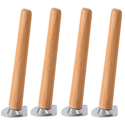 Möbelbeine aus massivem Eichenholz, M8-Gewinde, konische Ersatzbeine für Sofa, Stuhl, Tisch, Schreibtisch und Schrank, langlebig, 30 cm, 4 Stück von Generisch