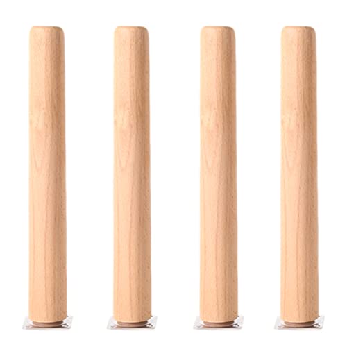 Möbelbeine aus massivem Eichenholz, M8-Gewinde, konische Ersatzbeine für Sofa, Stuhl, Tisch, Schreibtisch und Schrank, langlebig, 30 cm, 4 Stück von Generisch