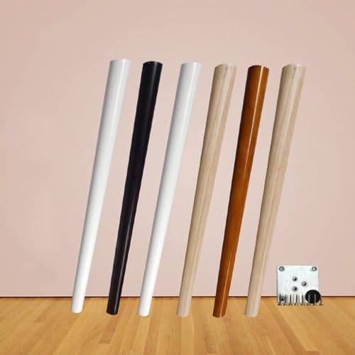 Möbelbeine aus massivem Eichenholz mit Gummischutz, Ersatzbeine für Sofa, Couchtisch, Bank, Stuhl, 70 cm, Holztischfüße mit Schrauben, Walnussholz-Finish von Generisch