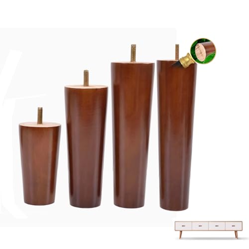 Möbelbeine aus massivem Walnussholz, Set mit 4 Sofabeinen aus Holz, Schrankbeine, Couchtischbeine für Sofas, Sessel, Nachttische und Kommoden, langlebige und stilvolle Ersatzteile von Generisch
