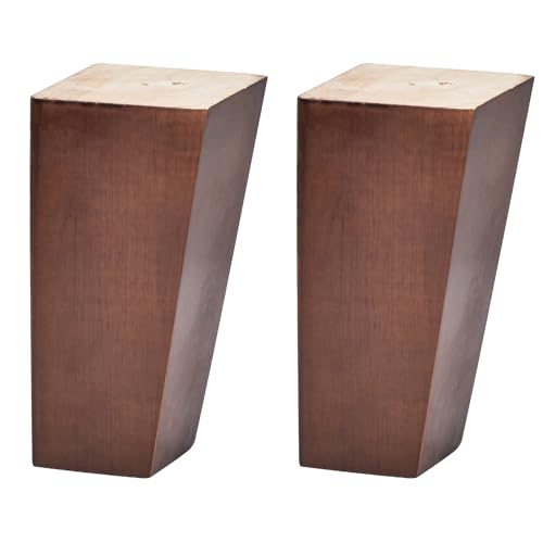 Möbelbeine aus massivem Walnussholz, modern, 20,3 cm, für Sofa, Couch, Sessel, Bett, Liege, Pyramiden-Design, quadratisches Design, 2 Stück von Generisch