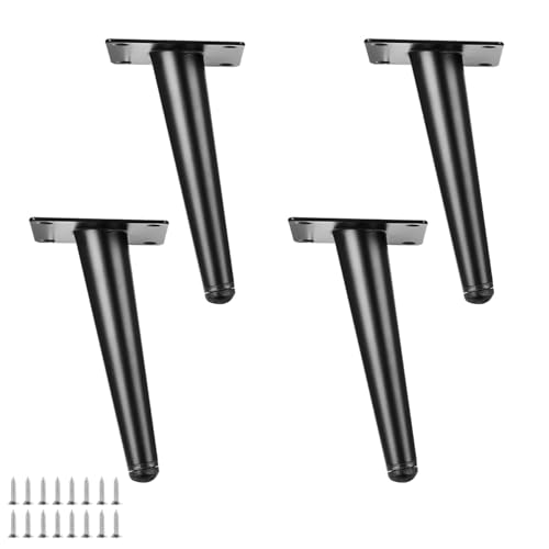 Möbelbeine aus schwarzem Metall, 20 cm, abgewinkelt, für Sofa, Couch, Stuhl, Schrank, DIY-Ersatzfüße mit Schrauben für Heimprojekte, 4 Stück Möbelbeine aus schwarzem Metall, 20 cm, abgewinkelt, für Sofa, Couch, Stuhl, Schrank, DIY-Ersatzfüße mit Schrauben für Heimprojekte, 4 Stück von Generisch