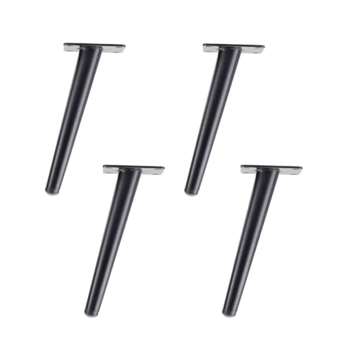 Möbelbeine aus schwarzem Metall, konisch, langlebige Ersatzbeine für Sofa, Couch, Stuhl, Schrank und Tisch, stilvolle Stützfüße für Heimdekoration, 4 Stück Möbelbeine aus schwarzem Metall, konisch, langlebige Ersatzbeine für Sofa, Couch, Stuhl, Schrank und Tisch, stilvolle Stützfüße für Heimdekoration, 4 Stück von Generisch