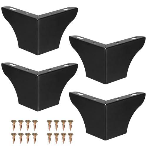 Möbelbeine aus schwarzem Metall mit Schrauben für einfachen Aufbau und anpassungsfähig, 4 Stück von Generisch
