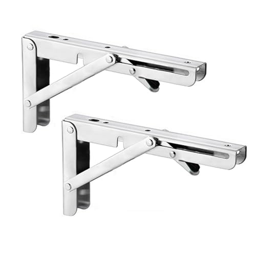 Möbelbeine und Halterungen aus Edelstahl, faltbares platzsparendes Design für DIY-Tische und Regale, 2 Stück von Generisch