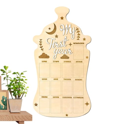 Monatliche Baby-Fototafel, Kleinkind-Bilderrahmen – niedlicher Holz-Bilderrahmen für den ersten Geburtstag, Adoptionstag, Feier, Foster, Familien, Reiseerinnerung Monatliche Baby-Fototafel, Kleinkind-Bilderrahmen – niedlicher Holz-Bilderrahmen für den ersten Geburtstag, Adoptionstag, Feier, Foster, Familien, Reiseerinnerung von Generisch