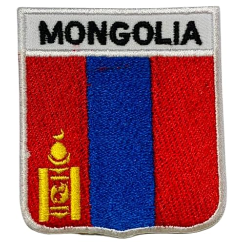 Mongolei bestickte Schildflagge mit Namen Patch Aufbügeln/Aufnähen Abzeichen Nationalsymbol Militär Patch für Kleidung Rucksäcke Kappen Mongolei bestickte Schildflagge mit Namen Patch Aufbügeln/Aufnähen Abzeichen Nationalsymbol Militär Patch für Kleidung Rucksäcke Kappen von Generisch
