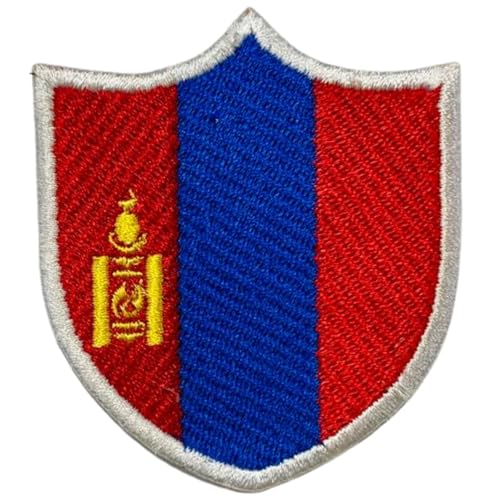 Mongolei bestickter Schildflaggen-Aufnäher, zum Aufbügeln oder Aufnähen, Nationalsymbol, Militär-Patch für Kleidung, Rucksäcke, Mützen Mongolei bestickter Schildflaggen-Aufnäher, zum Aufbügeln oder Aufnähen, Nationalsymbol, Militär-Patch für Kleidung, Rucksäcke, Mützen von Generisch