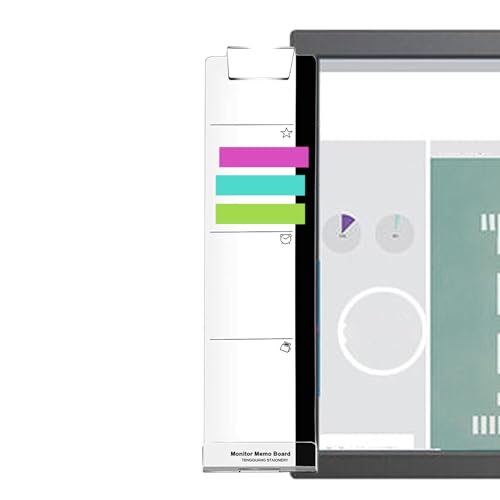 Monitor-Haftnotizhalter – Seitenhalterung aus Acryl | Schreibtisch-Nachrichten-Organizer für Laptop, Büro, Produktivität, selbstklebende Erinnerung, Notizständer, Arbeitsplatz-Klemmbrett für von Generisch