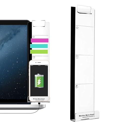 Monitor-Memoboard – Acryl-Seiten-Memo-Panel-Organizer, selbstklebendes Laptop-Planer-Zubehör, transparentes Nachrichtenbrett für Desktop-Erinnerung, Bürodekor-Klemmbrett für Effizienz zu Hause von Generisch