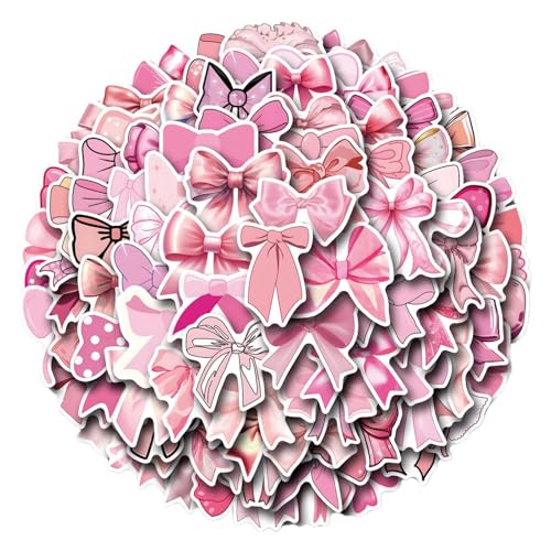 Motivierende Schleifen-Aufkleber, 110 Stück, rosa und wasserdicht, ästhetische Vinyl-Aufkleber für Laptop und PC Motivierende Schleifen-Aufkleber, 110 Stück, rosa und wasserdicht, ästhetische Vinyl-Aufkleber für Laptop und PC von Generisch