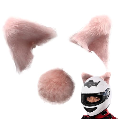 Motorradmütze Katzenohren - Helmdekoration mit Katzenohren aus weichem Fleece für modische Motorradfahrer | Aufkleber Zubehör für Skihelme, lustige Cosplay-Mütze von Generisch