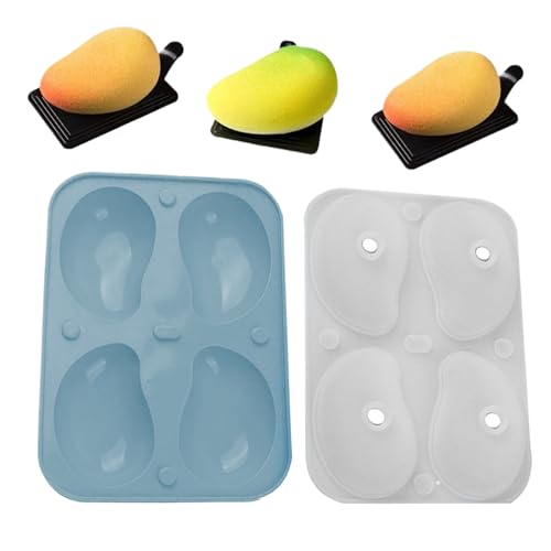 Mousseform | 3D Mangoförmige Seifenformen | Leichtes Ausformen 4 Fächer Backform Für Schokoladenpuddingkuchen Mousseform | 3D Mangoförmige Seifenformen | Leichtes Ausformen 4 Fächer Backform Für Schokoladenpuddingkuchen von Generisch