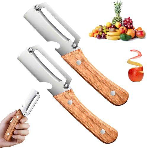 Multi-Functional Vegetable Peeler for Kitchen, Ultra Sharp Stainless Steel Blade Peelers Tool, Veggie, Fruit, Carrot, Orange, Potato Julienne Peelers with Handle, Bottle Opener (2pcs) von Generisch
