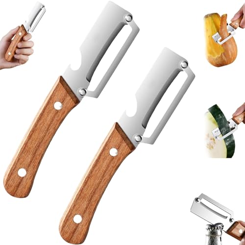 Multi Functional Vegetable Peeler for Kitchen, Ultra Sharp Stainless Steel Blades with Non-Slip Ergonomic Handles with Bottle Opener, Julienne Peeler, Easy Fruit and Veggie Peeling (2Pcs) von Generisch