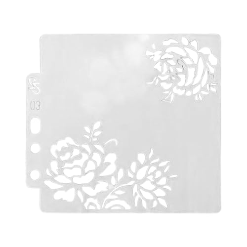 Multifunktionale Stanzform mit durchbrochenem Spitzenmuster für Malen von Rahmen, Malerei Vorlage Schablone Scrapbooking Album Kuchen Kaffee DIY Art Decor (B, A) von Generisch