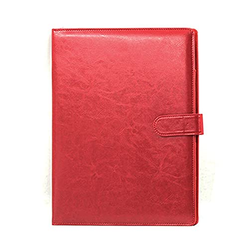 Multifunktionales Klemmbrett aus PU-Leder, A4, Business-Ordner, Klemmhalter, Organizer, Büroordner, Schreibtafel (rot) von Generisch