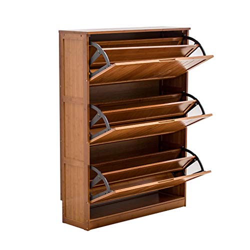 Multifunktionales Schuhregal aus dunkelbraunem Holz mit Schublade, großes Fassungsvermögen, für Eingangsbereich, Flur und Badezimmer, stilvolle Aufbewahrungslösung (Größe: L) von Generisch