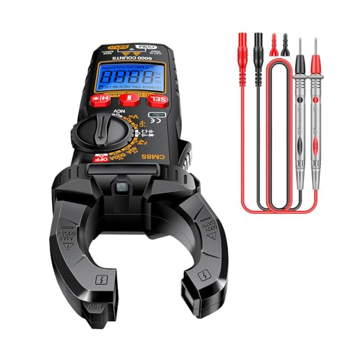Multimeter Klemme, AMP Clamp Multimeter - Spannungstester,6000 Zählungen Multifunktionales Klemmmessgerät mit Taschenlampe Hintergrundbeleuchtung für DC/Wechselstromspannungskapazitätswiderstandstempe Multimeter Klemme, AMP Clamp Multimeter - Spannungstester,6000 Zählungen Multifunktionales Klemmmessgerät mit Taschenlampe Hintergrundbeleuchtung für DC/Wechselstromspannungskapazitätswiderstandstempe von Generisch