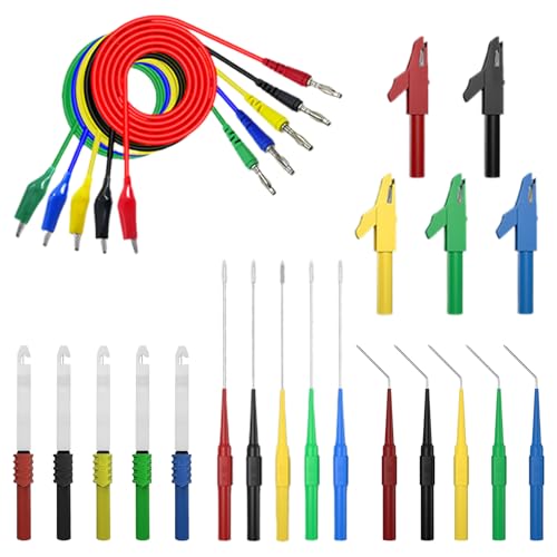 Multimeter -Test -Lead -Kit - Test Blei Kit Multitester Bananen -Blei -Stecker -Sonde | Professioneller Set 25x mit Klemmen, Zange und Kreuzkronen -Sonden für Multimeter, Voltmeter, Meter Multimeter -Test -Lead -Kit - Test Blei Kit Multitester Bananen -Blei -Stecker -Sonde | Professioneller Set 25x mit Klemmen, Zange und Kreuzkronen -Sonden für Multimeter, Voltmeter, Meter von Generisch