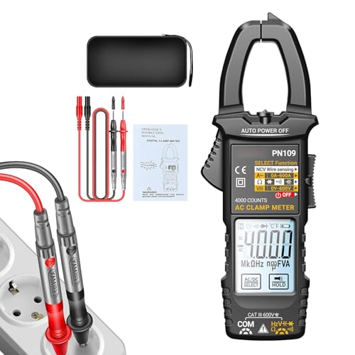 Multimeter mit Zange – Multimeter 4000 Zählungen mit Amperometerzange – tragbarer automatischer Detektor mit LCD-Display mit Hintergrundbeleuchtung für Stromstärke und Schalter – Cas Multimeter mit Zange – Multimeter 4000 Zählungen mit Amperometerzange – tragbarer automatischer Detektor mit LCD-Display mit Hintergrundbeleuchtung für Stromstärke und Schalter – Cas von Generisch