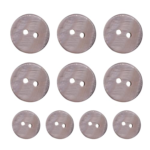 Muschelknöpfe für Kleidung, Perlmuttknöpfe zum Nähen - 10 Stück Kleidung Perlen Muschelknöpfe - 2-Loch-Design, runde Flussmuschel-Cardigan-Knöpfe, Perlenmuschel-Nähknöpfe Muschelknöpfe für Kleidung, Perlmuttknöpfe zum Nähen - 10 Stück Kleidung Perlen Muschelknöpfe - 2-Loch-Design, runde Flussmuschel-Cardigan-Knöpfe, Perlenmuschel-Nähknöpfe von Generisch