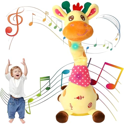 Musical Giraffe Toy – Sings, Dances & Repeats What You Say, Dancing Talking Giraffe Toy Light up Energetic Twisting Dance, Adjustable Volume Function, Voice Imitation & Recording (Remote) von Generisch