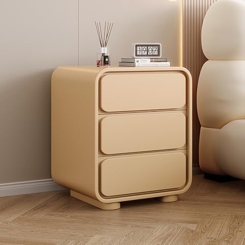 Nachttisch aus Holz mit 3 Schubladen – massiver Nachttisch, bodenstehend, moderne Kommode, schmales Design für Schlafzimmer, funktionaler Beistelltisch von Generisch