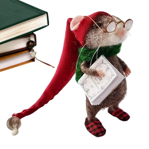 Nadelgefilzte Maus, Winter-Weihnachtsmäuse-Ornament, niedliche handgefertigte Nadelfilz-Mäuse, wollgefilzte Tiere, Filzornamente für Weihnachtsbaum für und Mädchen Nadelgefilzte Maus, Winter-Weihnachtsmäuse-Ornament, niedliche handgefertigte Nadelfilz-Mäuse, wollgefilzte Tiere, Filzornamente für Weihnachtsbaum für und Mädchen von Generisch