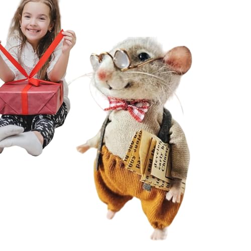 Nadelgefilzte Maus, Winter-Weihnachtsmäuse-Ornament, niedliche handgefertigte Nadelfilz-Mäuse, wollgefilzte Tiere, Filzornamente für Weihnachtsbaum für und Mädchen Nadelgefilzte Maus, Winter-Weihnachtsmäuse-Ornament, niedliche handgefertigte Nadelfilz-Mäuse, wollgefilzte Tiere, Filzornamente für Weihnachtsbaum für und Mädchen von Generisch