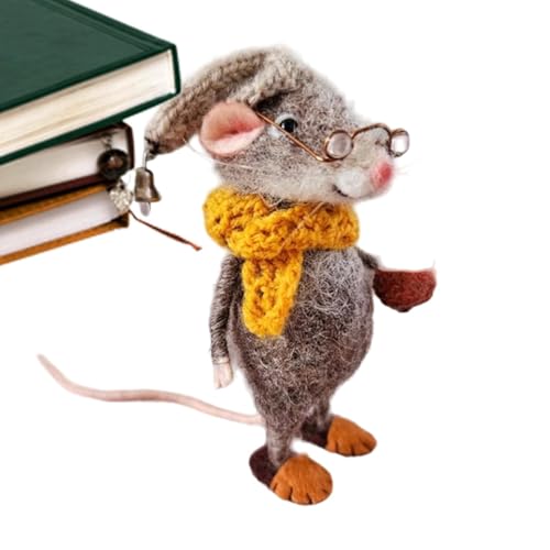 Nadelgefilzte Maus, Winter-Weihnachtsmäuse-Ornament, niedliche handgefertigte Nadelfilz-Mäuse, wollgefilzte Tiere, Filzornamente für Weihnachtsbaum für und Mädchen Nadelgefilzte Maus, Winter-Weihnachtsmäuse-Ornament, niedliche handgefertigte Nadelfilz-Mäuse, wollgefilzte Tiere, Filzornamente für Weihnachtsbaum für und Mädchen von Generisch