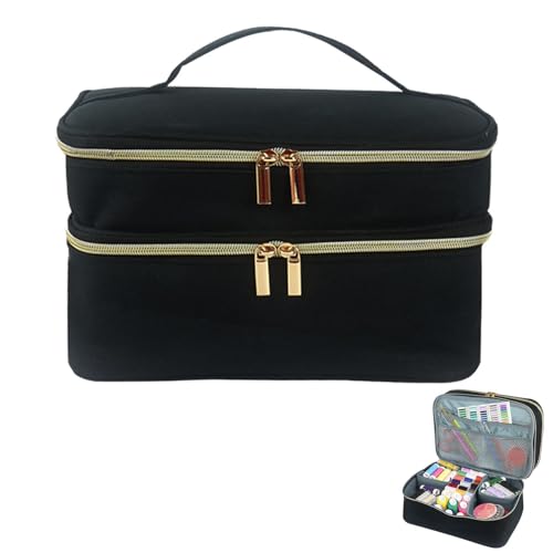 Näh-Aufbewahrungskoffer - Nähkorb-Organizer, doppellagig - Wasserdichter Nähtaschen-Organizer, Nähkoffer-Organizer, Näh-Aufbewahrungsbox, großes Fassungsvermögen, Zwei-Wege-Reißverschluss, für Nähwerk Näh-Aufbewahrungskoffer - Nähkorb-Organizer, doppellagig - Wasserdichter Nähtaschen-Organizer, Nähkoffer-Organizer, Näh-Aufbewahrungsbox, großes Fassungsvermögen, Zwei-Wege-Reißverschluss, für Nähwerk von Generisch