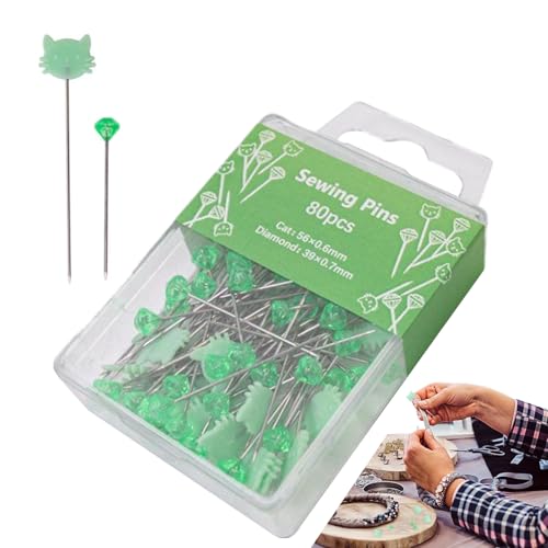 Näh Nadeln, 80 Stück Stecknadeln, Schneiderbedarf für Stickprojekte, Knopfannähen und Handnähen Näh Nadeln, 80 Stück Stecknadeln, Schneiderbedarf für Stickprojekte, Knopfannähen und Handnähen von Generisch