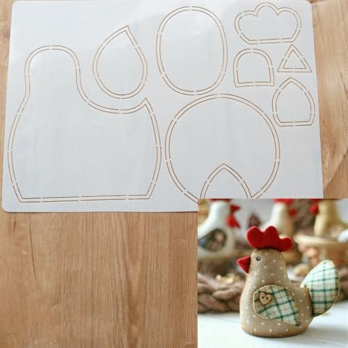 Nähschablone mit niedlichen Tiermotiven, Quilt-Vorlagen, Zeichenvorlage, Tutorial, weicher Kunststoff, Stickvorlage, Patchworks, Handkonto, Quilt-Lineal für Bastelarbeiten, Kunst, 1100 Henne, 100 Nähschablone mit niedlichen Tiermotiven, Quilt-Vorlagen, Zeichenvorlage, Tutorial, weicher Kunststoff, Stickvorlage, Patchworks, Handkonto, Quilt-Lineal für Bastelarbeiten, Kunst, 1100 Henne, 100 von Generisch