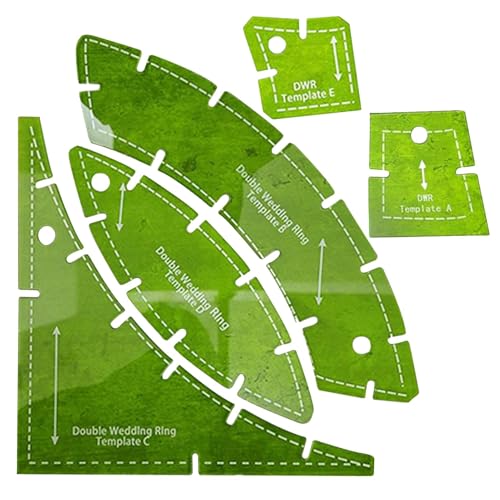 Nähschablonen, multifunktional, wiederverwendbar, Quiltlehre, Hochzeitsring-Set, Quilt-Schneidvorlagen, 5 x Quilt-Lineal-Vorlagen zum Basteln von Generisch