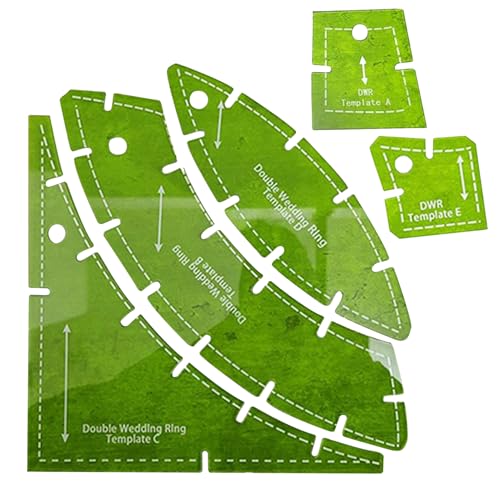 Nähschablonen, wiederverwendbares Acryl-Nähschablonen-Set, Quilt-Lineal, multifunktionale Musterwerkzeuge, 5 x Quilt-Lineal, Hochzeitsring-Set zum Basteln von Generisch