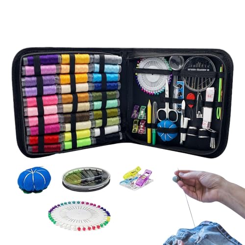 Nähset - Nähzubehör - Nähzeug, Tragbares Handnähset Mit 131 Teilen Im Etui, Ideal Für Anfänger, Haushalt & Reisen, Inkl. Faden, Nadeln, Schere, Maßband & Mehr Nähset - Nähzubehör - Nähzeug, Tragbares Handnähset Mit 131 Teilen Im Etui, Ideal Für Anfänger, Haushalt & Reisen, Inkl. Faden, Nadeln, Schere, Maßband & Mehr von Generisch