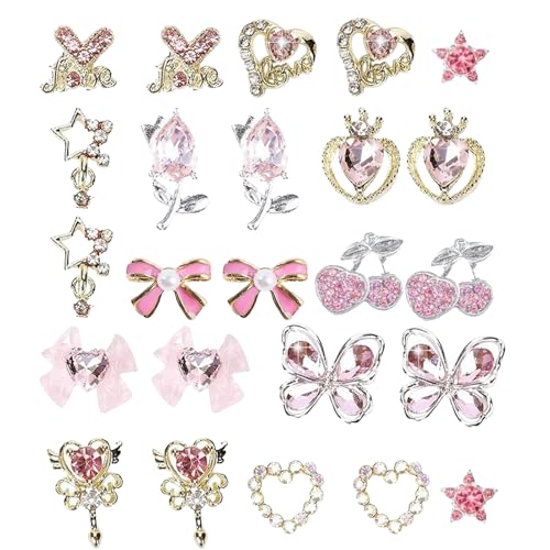 Nageldekorationen, 3D-Maniküre-Zubehör, 29 g, Bandschleifen, Herz-Kirschblume, Strasssteine, Stern, Zubehör für Frauen, Ehefrau, Freund, Salon, Anfänger, Frauen, Maniküre-Verbesserungen Nageldekorationen, 3D-Maniküre-Zubehör, 29 g, Bandschleifen, Herz-Kirschblume, Strasssteine, Stern, Zubehör für Frauen, Ehefrau, Freund, Salon, Anfänger, Frauen, Maniküre-Verbesserungen von Generisch