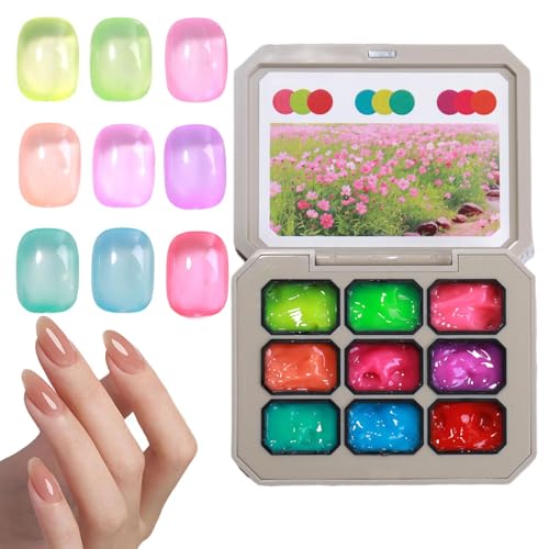 Nagelgel | 9 Farben Gel Nagellack Kleber Set - Langlebige Feste Natürliche Modelliermasse Einfach Zu Verwenden Für Salon Und Privatnutzung Unterwegs Frauen Nagelgel | 9 Farben Gel Nagellack Kleber Set - Langlebige Feste Natürliche Modelliermasse Einfach Zu Verwenden Für Salon Und Privatnutzung Unterwegs Frauen von Generisch