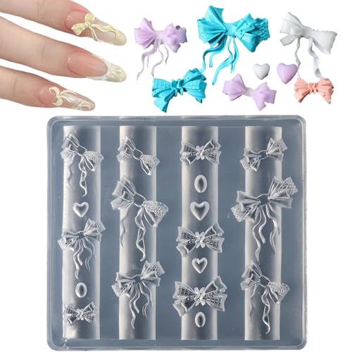 Nagelgussform – 3D-geprägte Muster, Nagelkunst-Silikonform, wiederverwendbare Schleife, Silikon-Nagelformen, Nagelkunst, Gießform für Urlaub, Salon und Hochzeit Nagelgussform – 3D-geprägte Muster, Nagelkunst-Silikonform, wiederverwendbare Schleife, Silikon-Nagelformen, Nagelkunst, Gießform für Urlaub, Salon und Hochzeit von Generisch