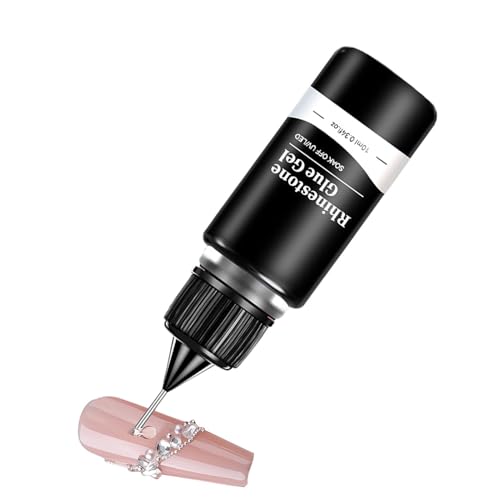 Nagelkleber für Schmucksteine ​​– 10 ml schnelltrocknender Strasskleber, starker Halt | Maniküre-Dekorationswerkzeug, waschfreier Phototherapie-Kleber für Nagelanhänger, Kantenverstärkung, Nagelstudio von Generisch