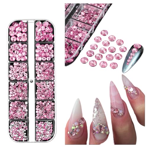 Nagelkunst-Strasssteine-Set, 12 Fächer, bunte Glas-Kristallsteine, DIY, Maniküre, Dekoration, 3D, facettenreiche Nageldiamanten für Make-up, Nägel und Bastelarbeiten Nagelkunst-Strasssteine-Set, 12 Fächer, bunte Glas-Kristallsteine, DIY, Maniküre, Dekoration, 3D, facettenreiche Nageldiamanten für Make-up, Nägel und Bastelarbeiten von Generisch