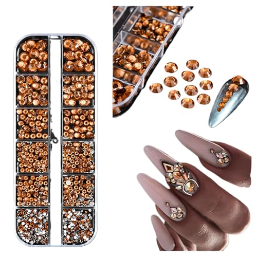 Nail Art Strass steine Kit 12 Gitter Bunte Fladenglas Kristall Edelsteine DIY Maniküre Dekor 3D facetten reicher Nagel diamant für Make-up, Nägel und Handwerk Nail Art Strass steine Kit 12 Gitter Bunte Fladenglas Kristall Edelsteine DIY Maniküre Dekor 3D facetten reicher Nagel diamant für Make-up, Nägel und Handwerk von Generisch