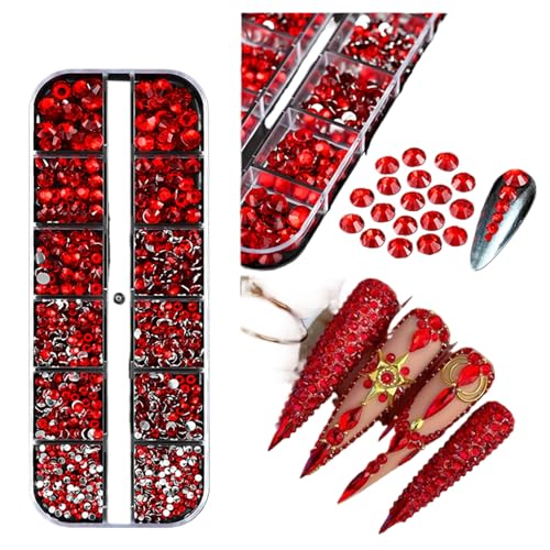 Nail Art Strass steine Kit 12 Gitter Bunte Fladenglas Kristall Edelsteine DIY Maniküre Dekor 3D facetten reicher Nagel diamant für Make-up, Nägel und Handwerk Nail Art Strass steine Kit 12 Gitter Bunte Fladenglas Kristall Edelsteine DIY Maniküre Dekor 3D facetten reicher Nagel diamant für Make-up, Nägel und Handwerk von Generisch